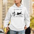 Life Is Better With Wine Cats And Books Unisex Hoodie Life Is Better With Wine Cats And Books Unisex Hoodie