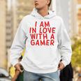 I Am In Love With A Gamer Cute Valentines Day Gamer Couple Raglan Baseball Tee Unisex Hoodie