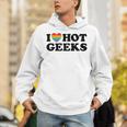 I Love Hot Geeks Cute Pride Gamer Book Nerd Fandom Fan Premium Tri-Blend Unisex Hoodie