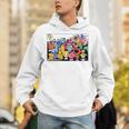 Mr Men Little Miss Retro Colourful Comic Book Scene Unisex Hoodie