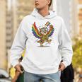 Owl With Pride Flag Book Lover Rainbow Library Unisex Hoodie