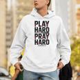 Play Hard Pray Hard Youth Boy Christian Baseball Jesus Unisex Hoodie