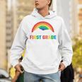 Rainbow Colors First Grade Squad Reading Book Graphic Unisex Hoodie