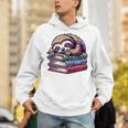 Reading Muffler Sloth On Stack Of Books Premium Tri-Blend Unisex Hoodie