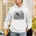 Skeleton Reading Book Floral Bookish Aesthetic Book Lover Unisex Hoodie