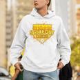 Strike Out Childhood Cancer Boys Baseball Drip Gold Ribbon Unisex Hoodie