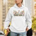 Teacher Gnome Motif Floral Stack Of Books Decor Cute Reading Unisex Hoodie