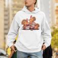 Turkey Reading Books Fall Thanksgiving Teacher Book Lovers Unisex Hoodie