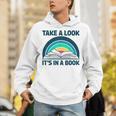 Vintage Retro Style Rainbow Take a Look It's In a Book Read Unisex Hoodie Vintage Retro Style Rainbow Take a Look It's In a Book Read Unisex Hoodie