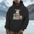Adorable Donkey With Heart Sitting On Colorful Book Stack Unisex Hoodie Adorable Donkey With Heart Sitting On Colorful Book Stack Unisex Hoodie