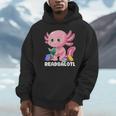 Axolotl Reading Book Readsalotl Kawaii Axolotl Book Bookworm Unisex Hoodie