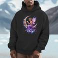 Beautiful Book Fairy Reading Crescent Moon Gothic Bookish Unisex Hoodie