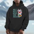 Books And Axolotl Kawaii Animal Axolotls Lover Owner Graphic Unisex Hoodie