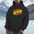 Boy Seven Superhero Comic Book Hero 7th Birthday Boy 7 Years Unisex Hoodie