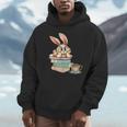 Bunny With Books And Coffee Reading Booknerd Bookish Easter Unisex Hoodie