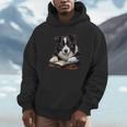 Cute Dog Border Collie Reading Book Unisex Hoodie
