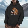 Cute Tiger Is Reading a Book Reading Tiger Unisex Hoodie