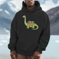 Dinosaur Librarian Book Lover Reading Brontosaurus Unisex Hoodie