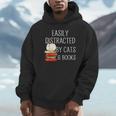 Easily Distracted By Cats And Books Cute Book Lover Unisex Hoodie