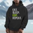Eat Sleep Edit Repeat Editor Editing Video Film Book Unisex Hoodie Eat Sleep Edit Repeat Editor Editing Video Film Book Unisex Hoodie