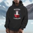 Graduation Cute Animal Llama Reading Book Nerds Bookworm Unisex Hoodie