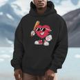 Heart Play Baseball Valentine's Day Teens Boys Girls Kids Unisex Hoodie