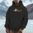Heartbeat Corgi Reading Book Unisex Hoodie