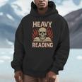 Heavy Reading Book Lover Skeleton Ironic Graphic Unisex Hoodie