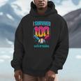 HUGvyn I Survived 100 Days Baseball Teacher Ice Cream Drip Unisex Hoodie