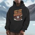 Just A Boy Who Loves Baseball Player Kids Unisex Hoodie