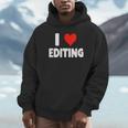 I Love Editing Heart Movie Film Newspaper Journalism Book Unisex Hoodie I Love Editing Heart Movie Film Newspaper Journalism Book Unisex Hoodie