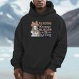 Reading Because Murder Is Wrong Cat Book Lovers Reading Book For Men Women Unisex Hoodie