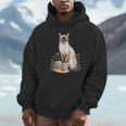 Siamese Cat Meezer Bookworm Flowers Book Reading Books Unisex Hoodie Siamese Cat Meezer Bookworm Flowers Book Reading Books Unisex Hoodie