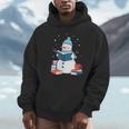 Snowman Reading Book Lover Librarian Reading Unisex Hoodie