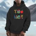 Teacher School Supplies Apple Books Pencil Globe Crayon Unisex Hoodie Teacher School Supplies Apple Books Pencil Globe Crayon Unisex Hoodie