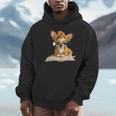 Tiny Puppy Open Book Reading Dog Lover Graphic Round Glasses Unisex Hoodie