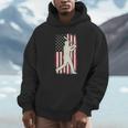 Vintage American Flag Baseball Batter Patriotic Home Run Unisex Hoodie