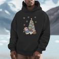 Women's Book Lovers Christmas Tree Reading Penguin Holiday Bookworm Unisex Hoodie