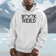 BOOK NERD Glasses Reading Lover Bookworm Teacher Quote Women Unisex Hoodie