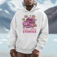 Bookcore Coquette Pinkoween Fall Into Stories Books Premium Tri-Blend Unisex Hoodie