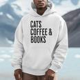 Cats Coffee And Books Unisex Hoodie Cats Coffee And Books Unisex Hoodie