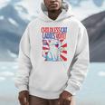Childless Cat Ladies Vote Kamala Harris Cute Comic Book Cat Raglan Baseball Tee Unisex Hoodie