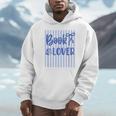 Coquette Book Lover Preppy Blue Stripes Bookworm Reading Unisex Hoodie