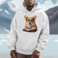 Cute Dog Corgi Reading Book Unisex Hoodie