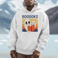 Cute Ghost Book Reading Halloween Teacher Puns Booooks Men Women Kids Unisex Hoodie