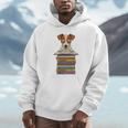 Cute Jack Russel Dog Reading On Pile Of Books Premium Tri-Blend Unisex Hoodie
