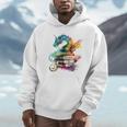 Dragons And Books Watercolor Fantasy Dragon Lover Theme Unisex Hoodie