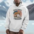 Faith Family Freedom Patriotic Christian Baseball Game Day Unisex Hoodie