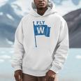 Fly The W Chicago Baseball Winning Flag Distressed Premium Tri-Blend Unisex Hoodie