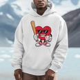 Heart Playing Baseball Valentines Day Unisex Hoodie Heart Playing Baseball Valentines Day Unisex Hoodie